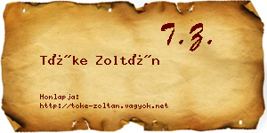Tőke Zoltán névjegykártya